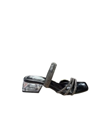 ŞEFFAF TOPUKLU TAŞLI KADIN TERLİK 1-3 cm 